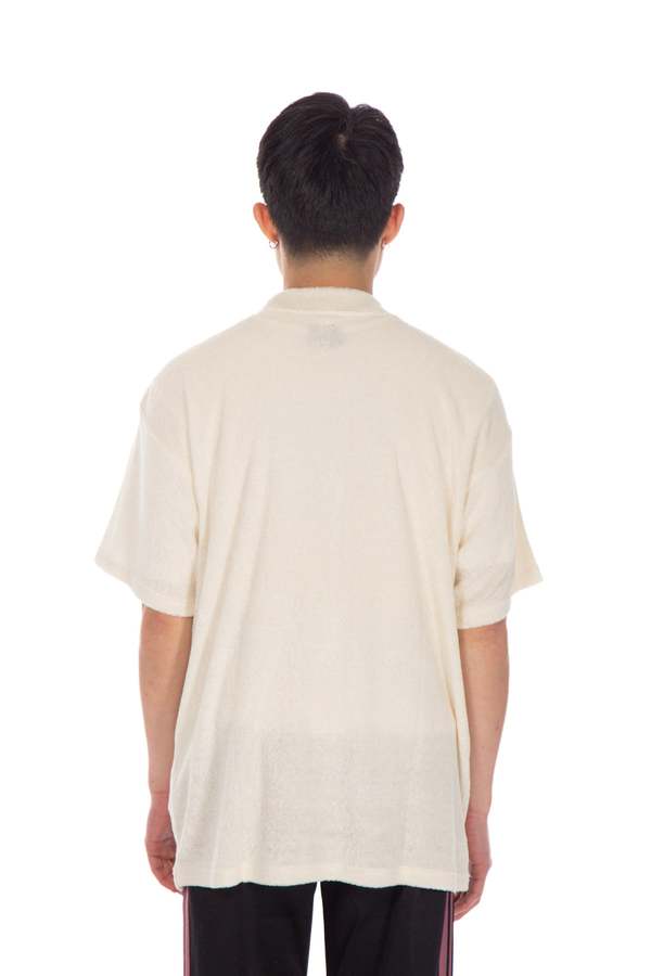 Needles Short Sleeve Mock Neck Tee - Cream | Garmentory