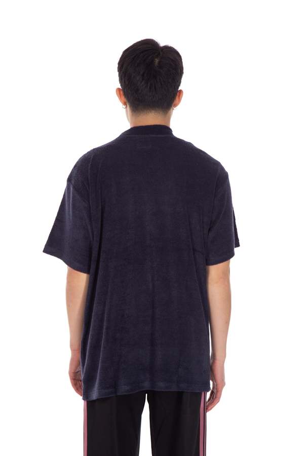 Needles Short Sleeve Mock Neck Tee - Navy | Garmentory