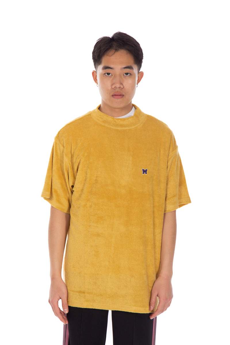 【人気沸騰】 - Tee Neck Mock Sleeve Short Needles Yellow Garmentory | トップス