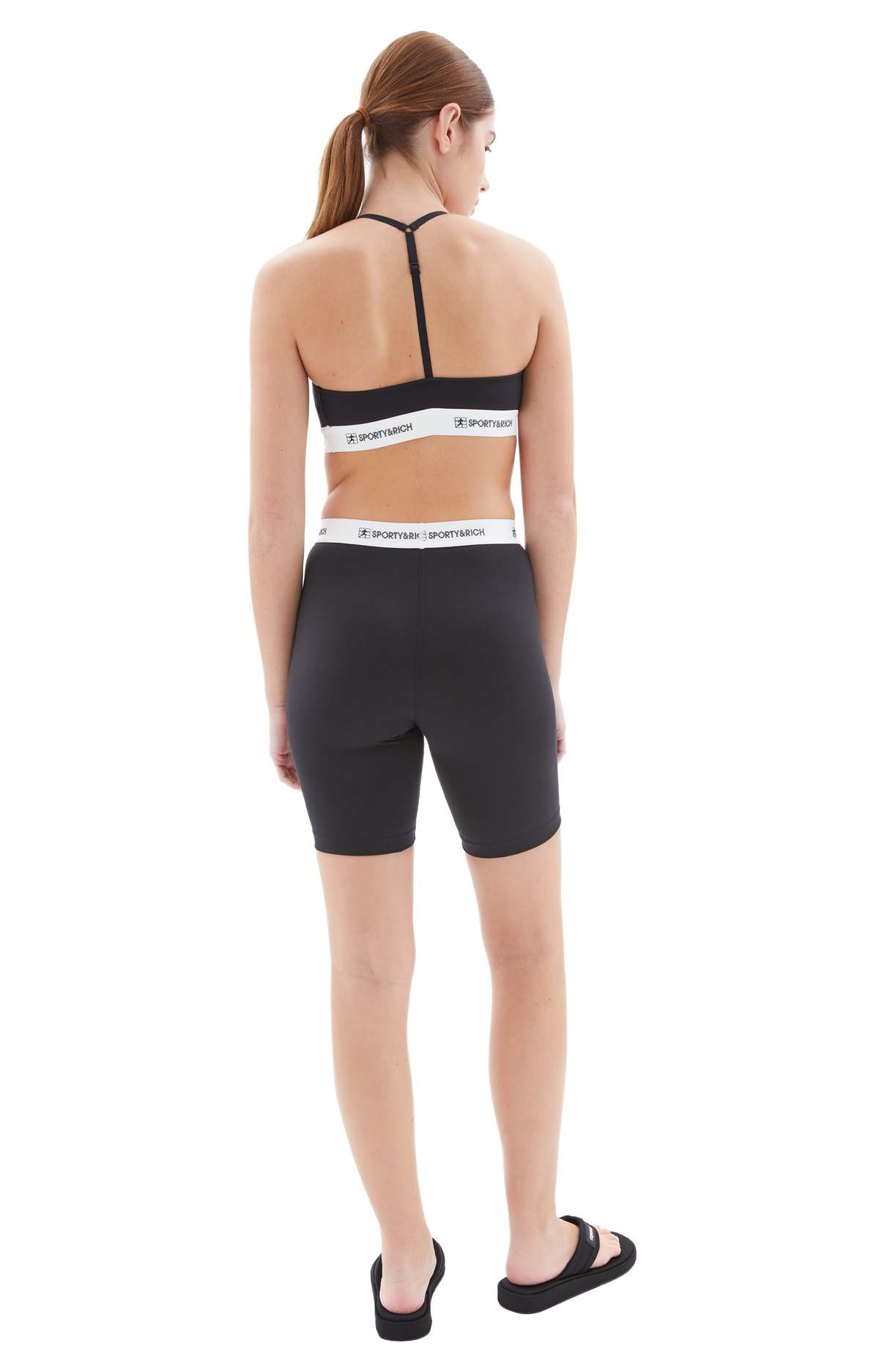 Sporty & Rich 80S Runner Sports Bralette - Black/Black - Image 3 of 5
