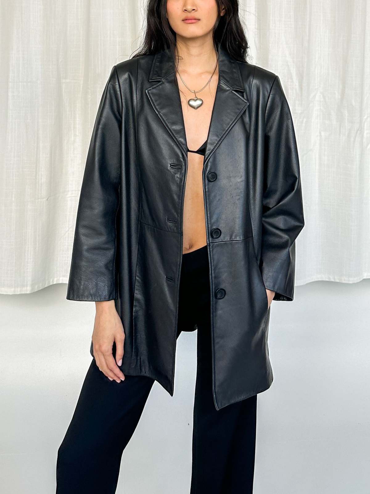 Paneled Leather Jacket - Black | Garmentory
