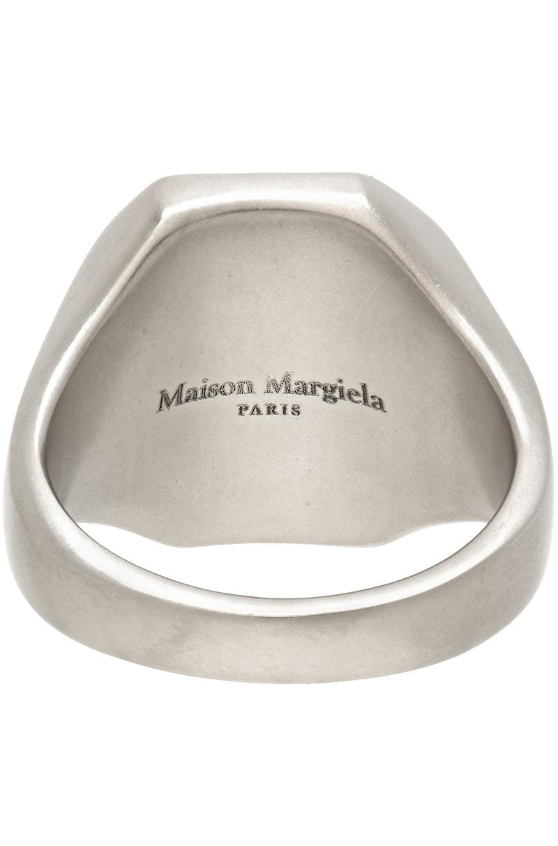 Maison Margiela Silver & Blue Signet Ring | Garmentory