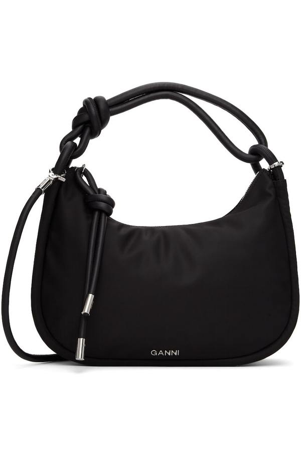 GANNI Black Knot Baguette Shoulder Bag Garmentory