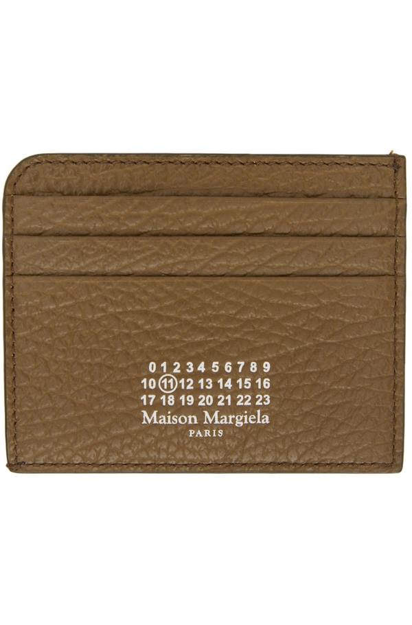 Maison Margiela カードケースブラウン Maison Margiela Brown Grained Leather Card Holder | Garmentory