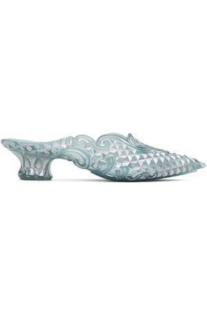 Y/Project Blue & Silver Melissa Edition Point Mules | Garmentory