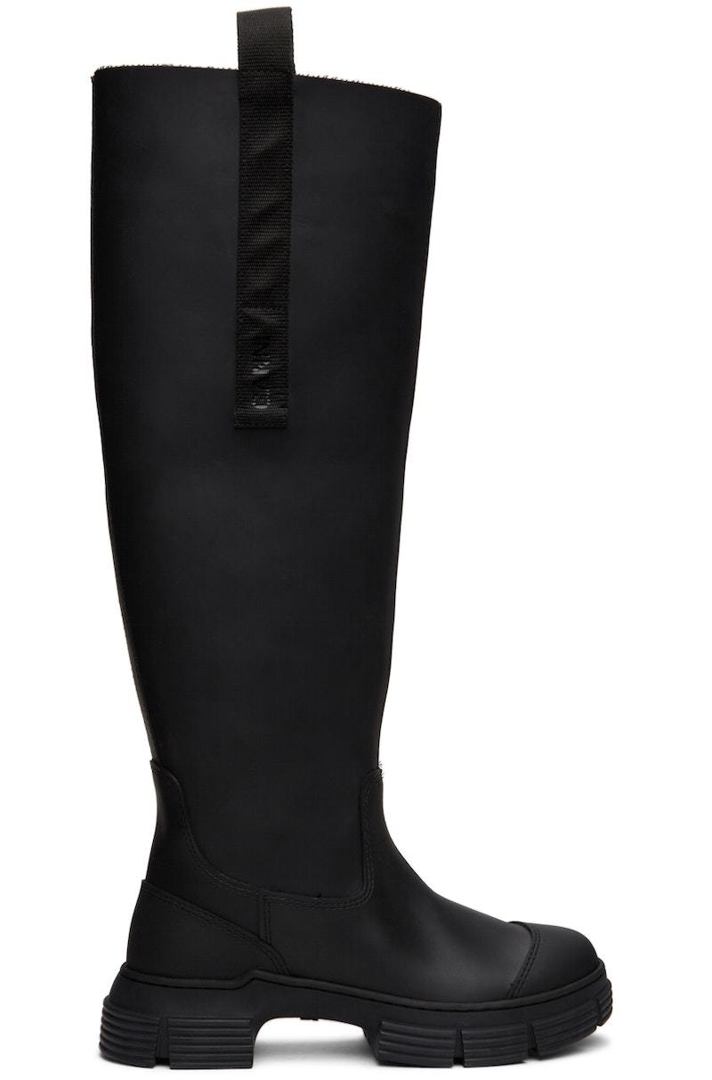 GANNI Black Recycled Rubber Country Boots | Garmentory GANNI Black Recycled Rubber Country Boots | Garmentory