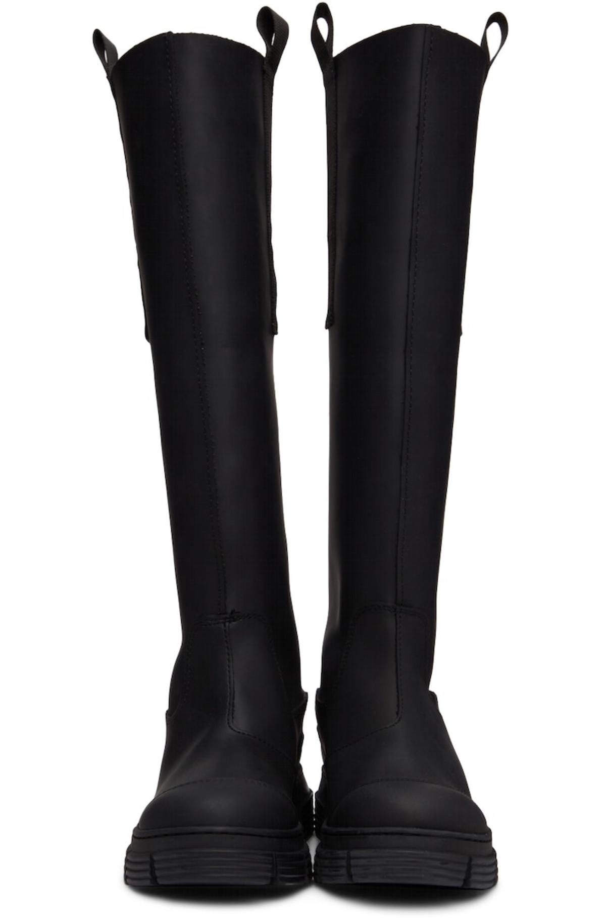 ガニー ロングブーツ Recycled Rubber Country Boot GANNI Black Recycled Rubber Country Boots | Garmentory