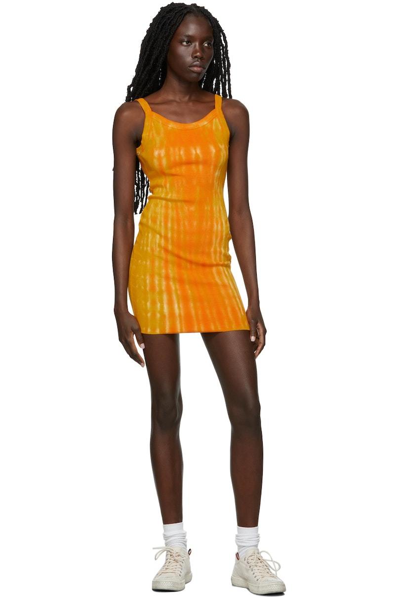 tank dress orange Rag & Bone Kishi Seamless Tank Dress, Orgflame, Women's, M