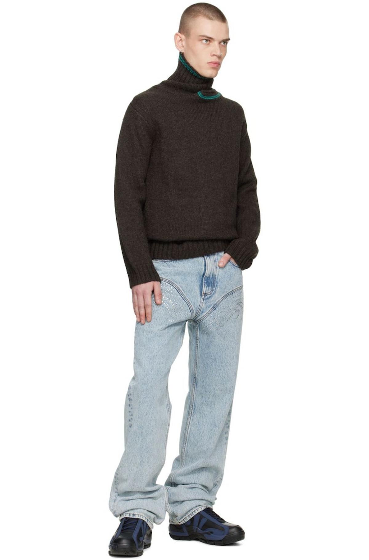 Y/project Double Neck Turtleneck - Brown | Garmentory