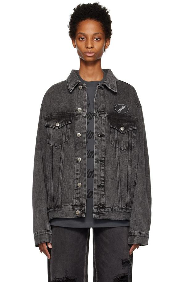 we11done Oversized Denim Jacket - Black | Garmentory