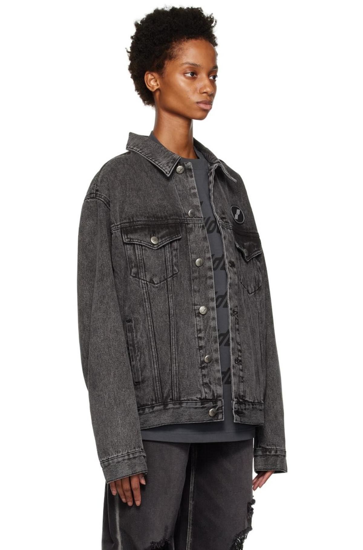 we11done Oversized Denim Jacket - Black | Garmentory