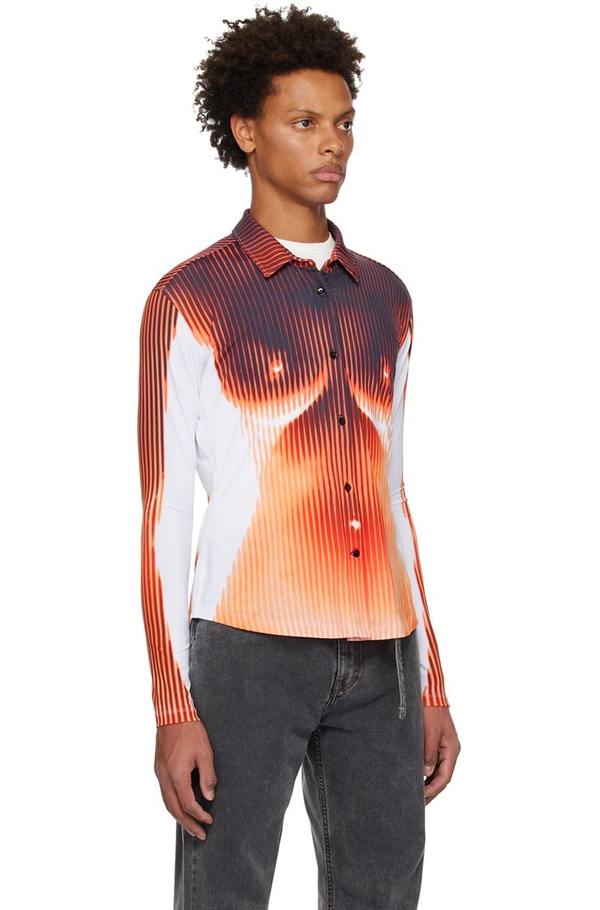 Y/Project White & Orange Jean Paul Gaultier Edition Shirt - Black