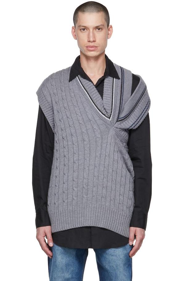 Y/Project SSENSE Exclusive Gray Triple Collar Cricket Vest
