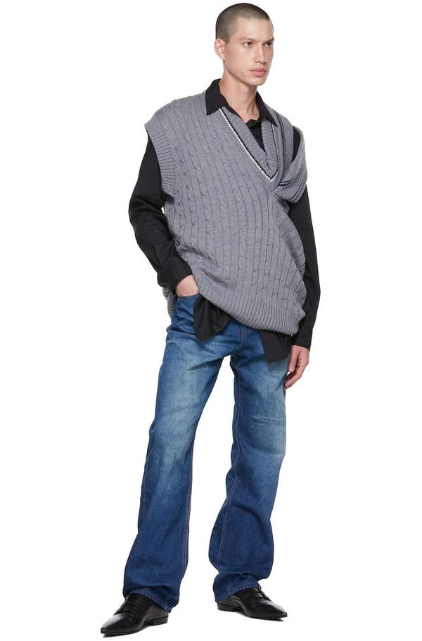 Y/Project SSENSE Exclusive Gray Triple Collar Cricket Vest