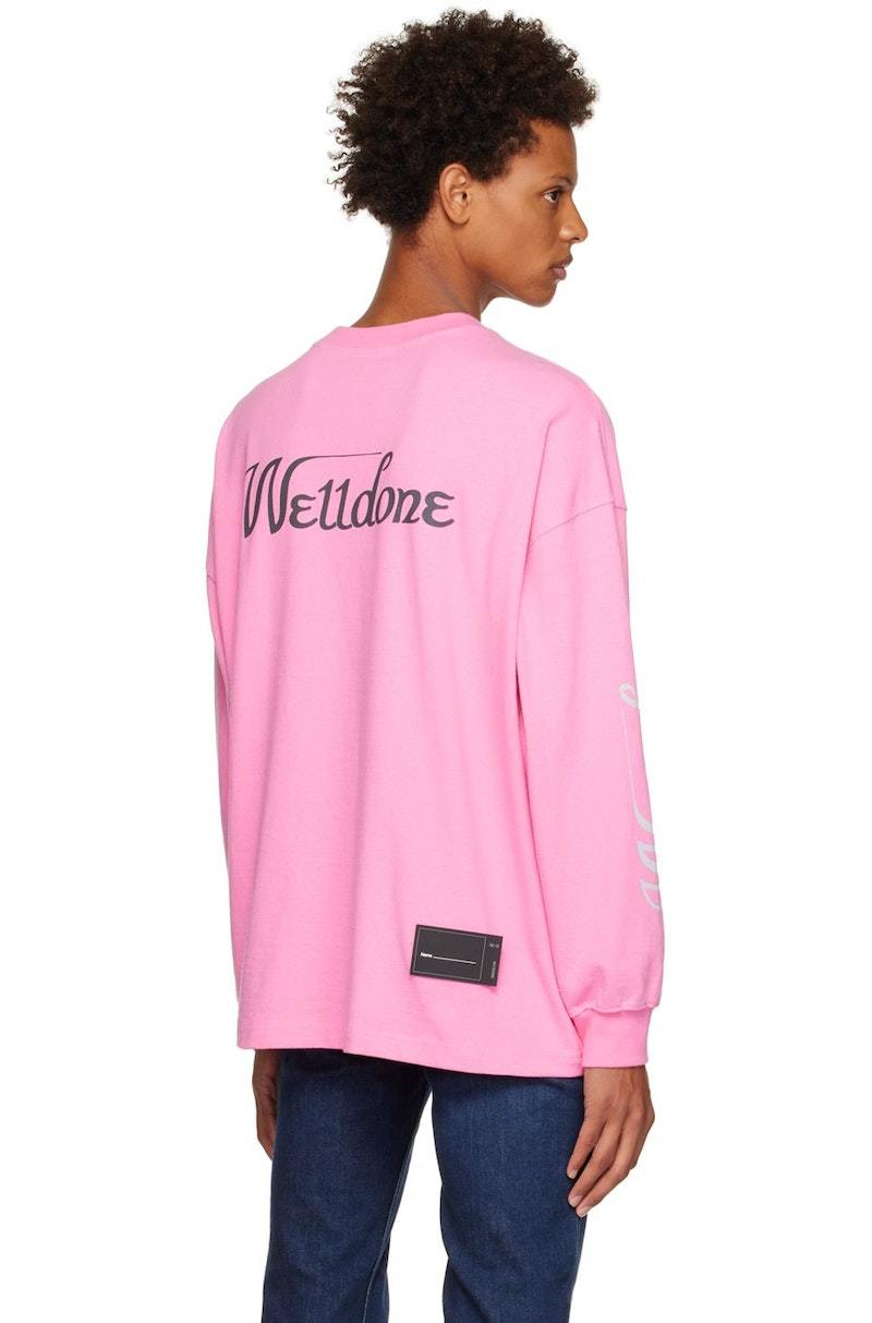 We11done Pink Print Long Sleeve T-Shirt | Garmentory