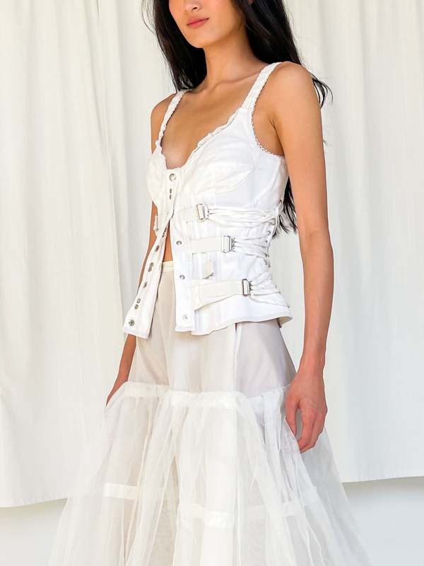 Dolce & Gabbana Lace-Up Corset - White | Garmentory