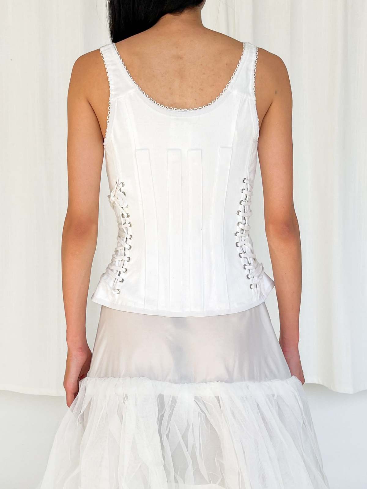 Dolce & Gabbana Lace-Up Corset - White | Garmentory