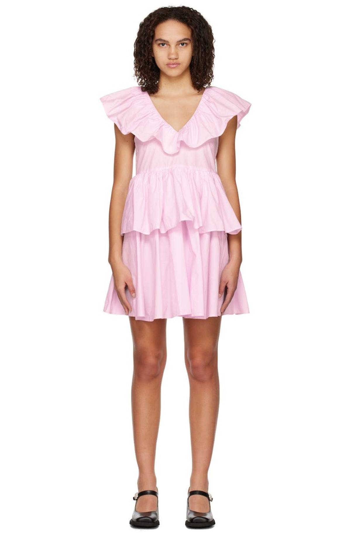 open lace back dress Washed Stretch Cotton Mini Bow Dress