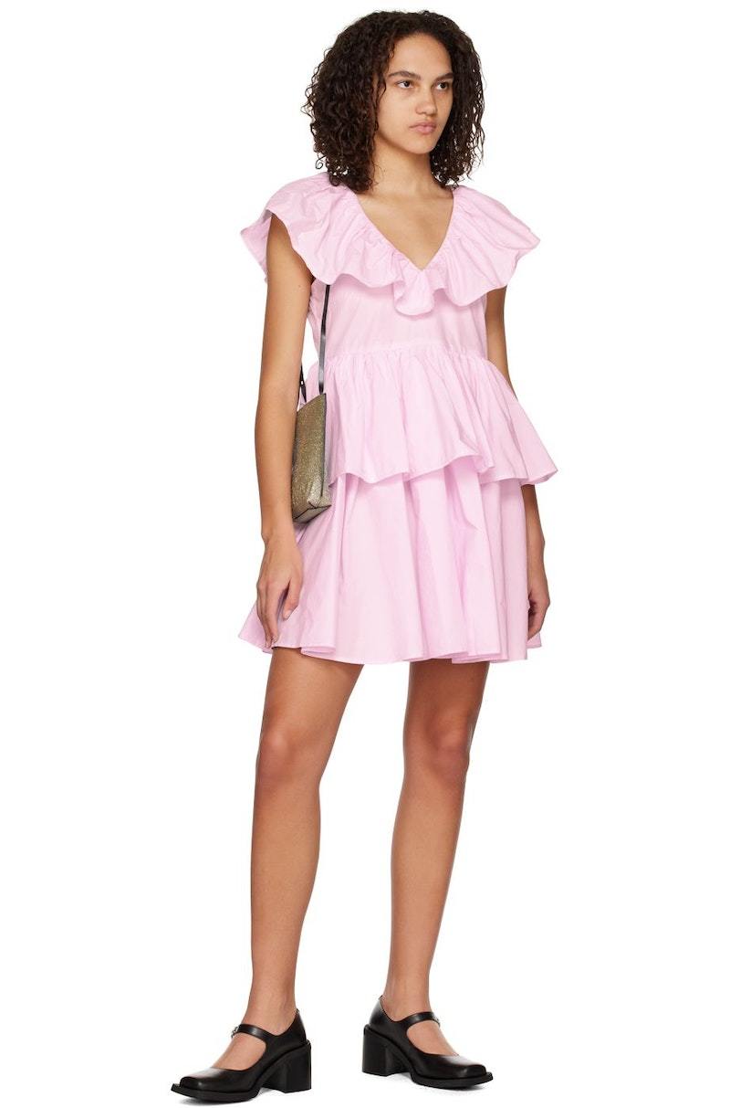 国内発送☆送料関税込【GANNI】Ruffle Mini Dress Amazon.com: Ganni, Poplin Ruffle-Trim Mini Shirtdress, 34 (2