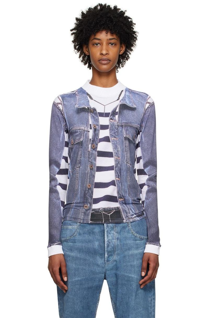 Y/Project Jean Paul Gaultier Edition Trompe L'Oeil Denim Jacket T