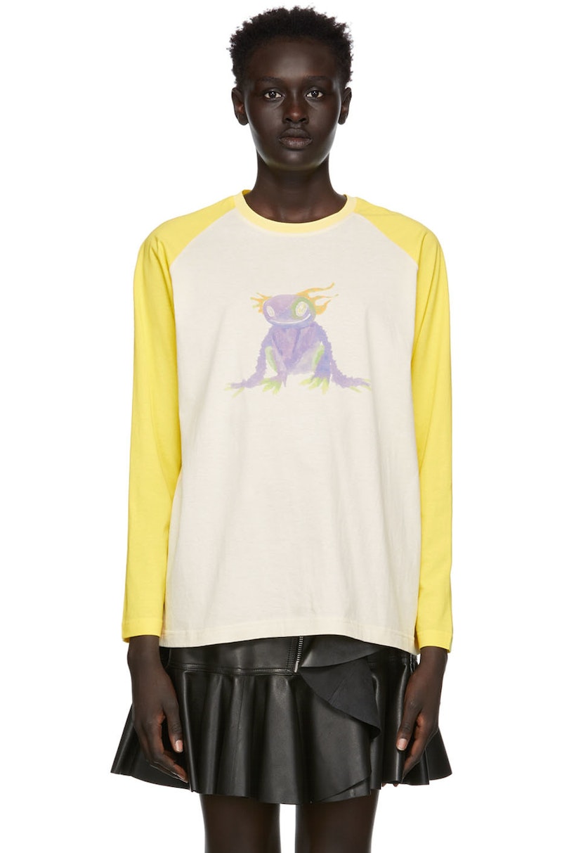 【WE11DONE】 Monster Drawing T-Shirt White Monster Drawing T-shirt by We11done on Sale