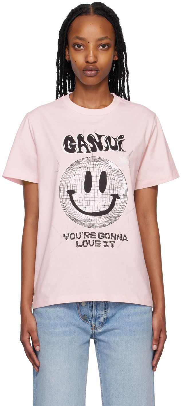 ☆韓国の人気☆【GANNI】☆SMILEY RELAXED T-SHIRT(W)☆ Smiley relaxed t-shirt GANNI | Blondie Shop
