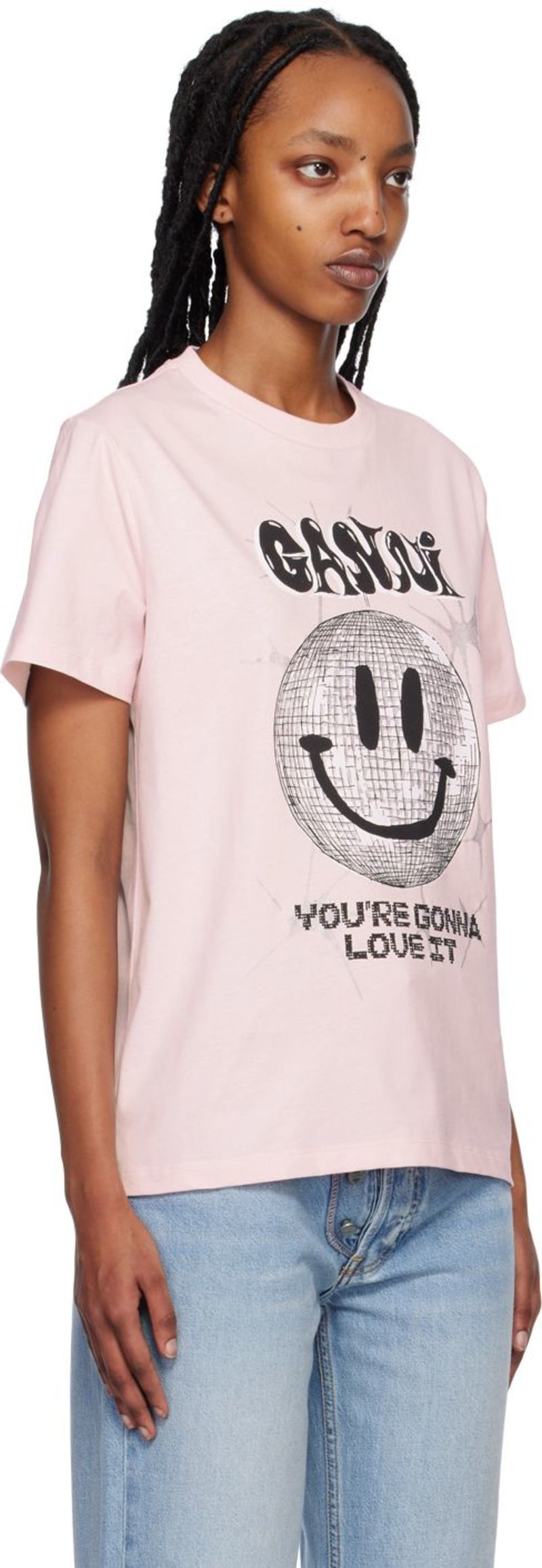 ★Ganni★ Loose fit logo short sleeve t-shirt sugar plum T33 m63061751106_1.jpg