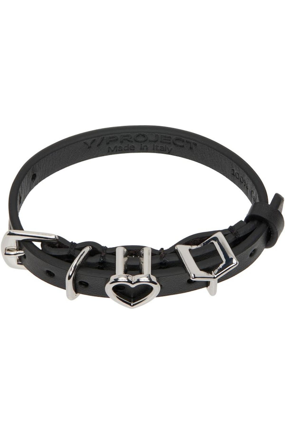 Y/Project Y Heart Belt Bracelet - Black/Silver | Garmentory