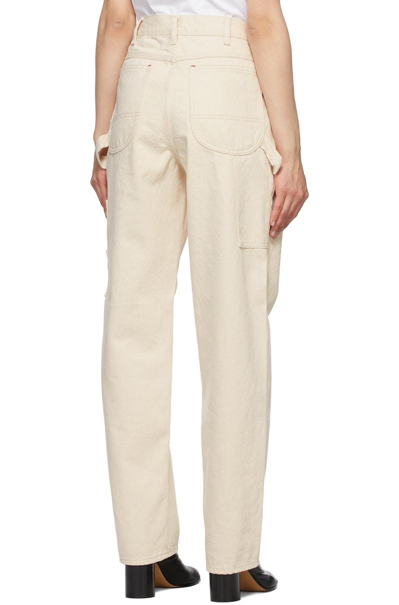マーヴェラス Maison Margiela Off-White Upcycled Workwear Jeans - Ecru