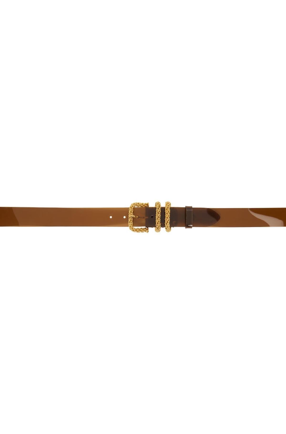 BY FAR PVC Katina Belt - Brown | Garmentory