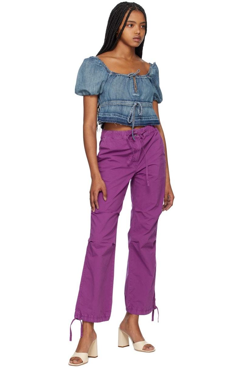 Ganni Blue Tint Edge Denim Blouse - Tint wash | Garmentory