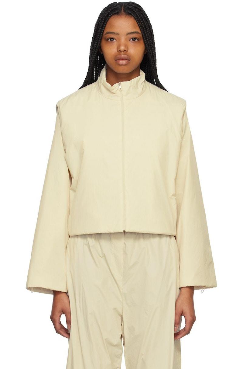 AMOMENTO Beige Detachable Sleeve Reversible Jacket - Light Beige