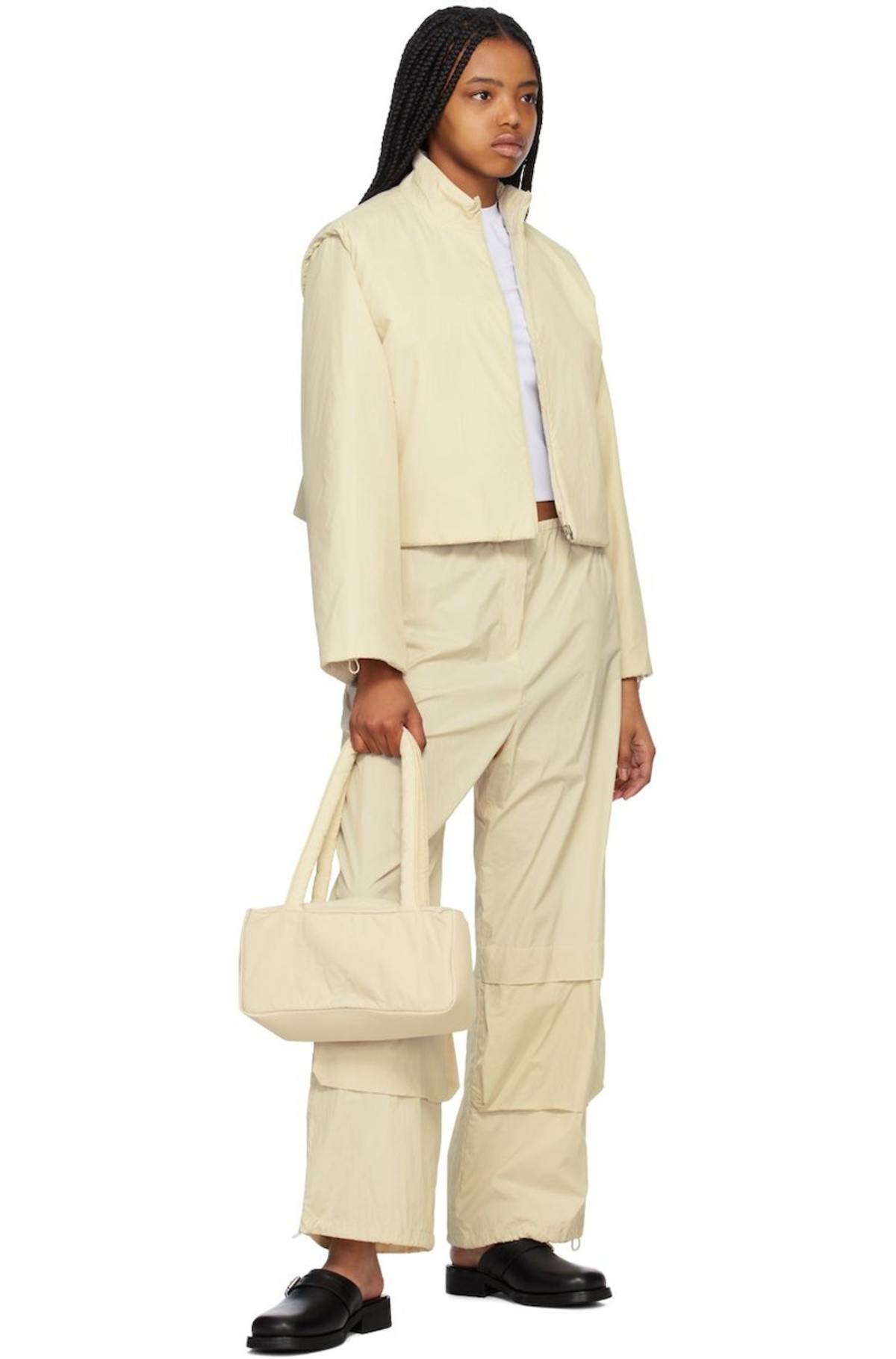 AMOMENTO Beige Detachable Sleeve Reversible Jacket - Light Beige