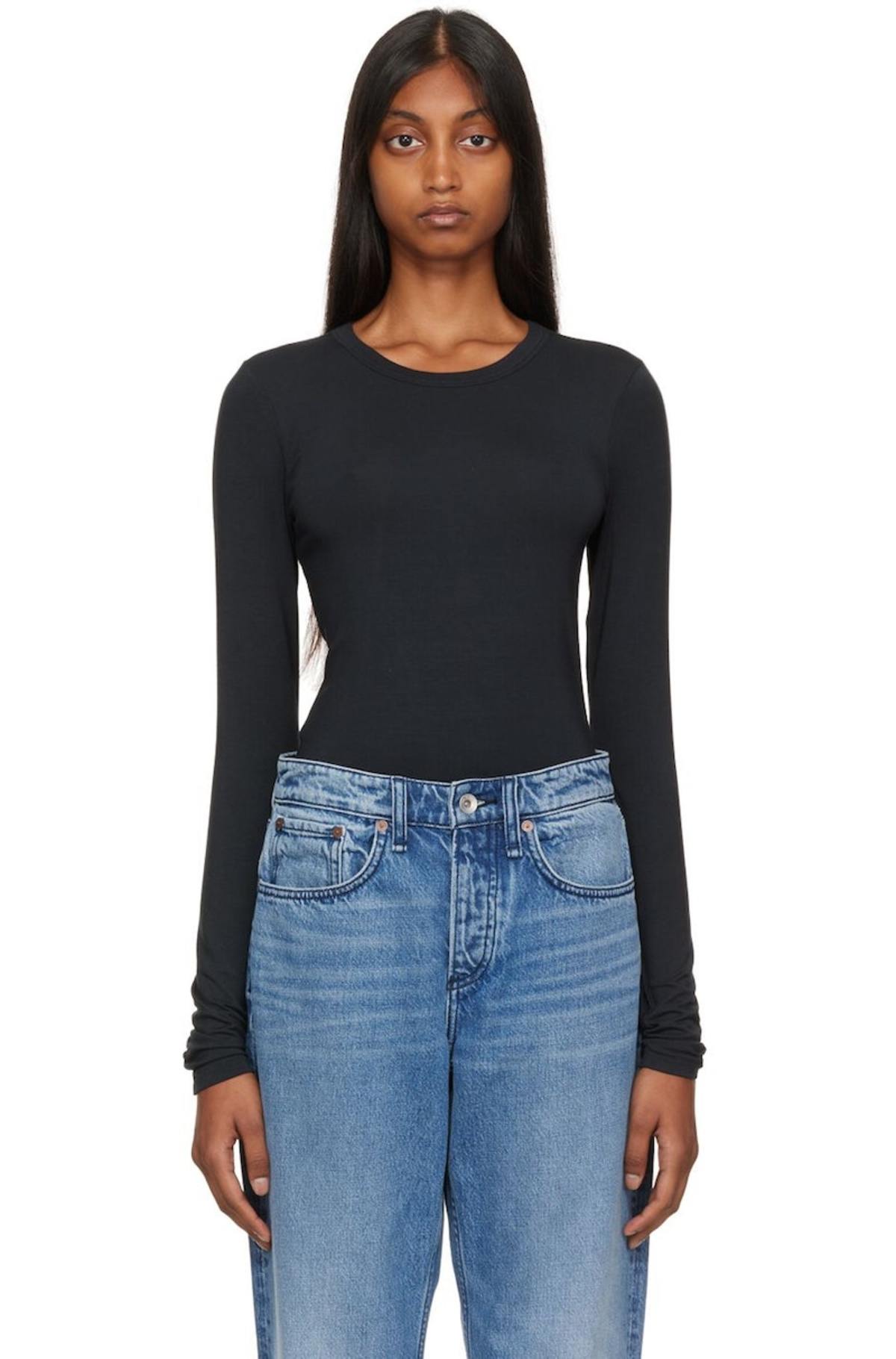 Rag & Bone Luca Long Sleeve T-Shirt ICONS - Black | Garmentory