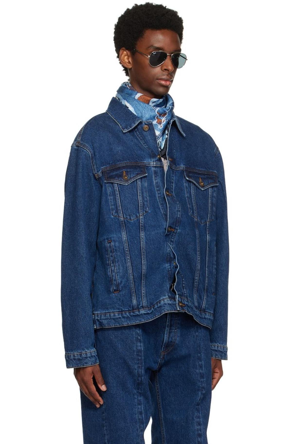 Y/Project Classic Wire Denim Jacket - NAVY | Garmentory