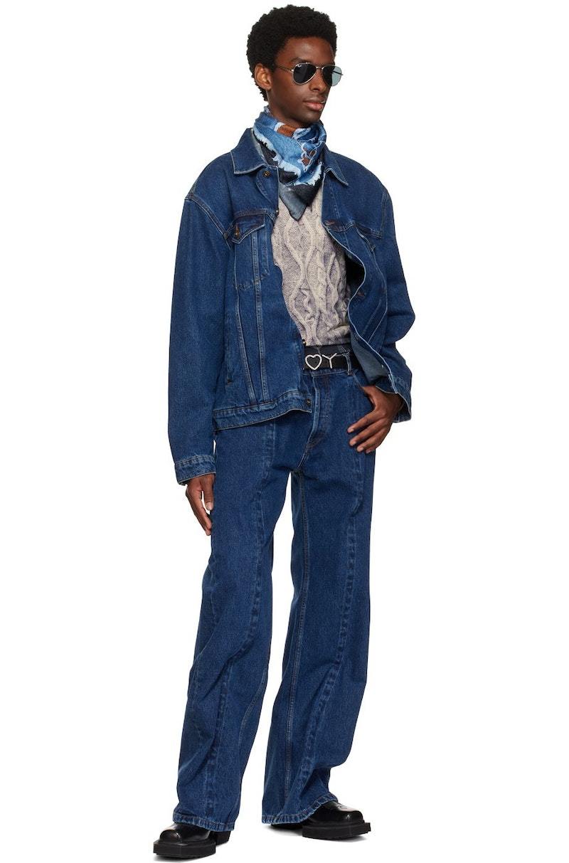 Y/Project Classic Wire Denim Jacket - NAVY | Garmentory