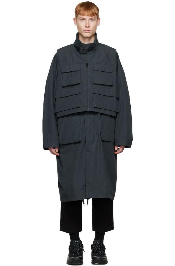 Gramicci Gray F CE Edition Layered Coat - CHARCOAL | Garmentory