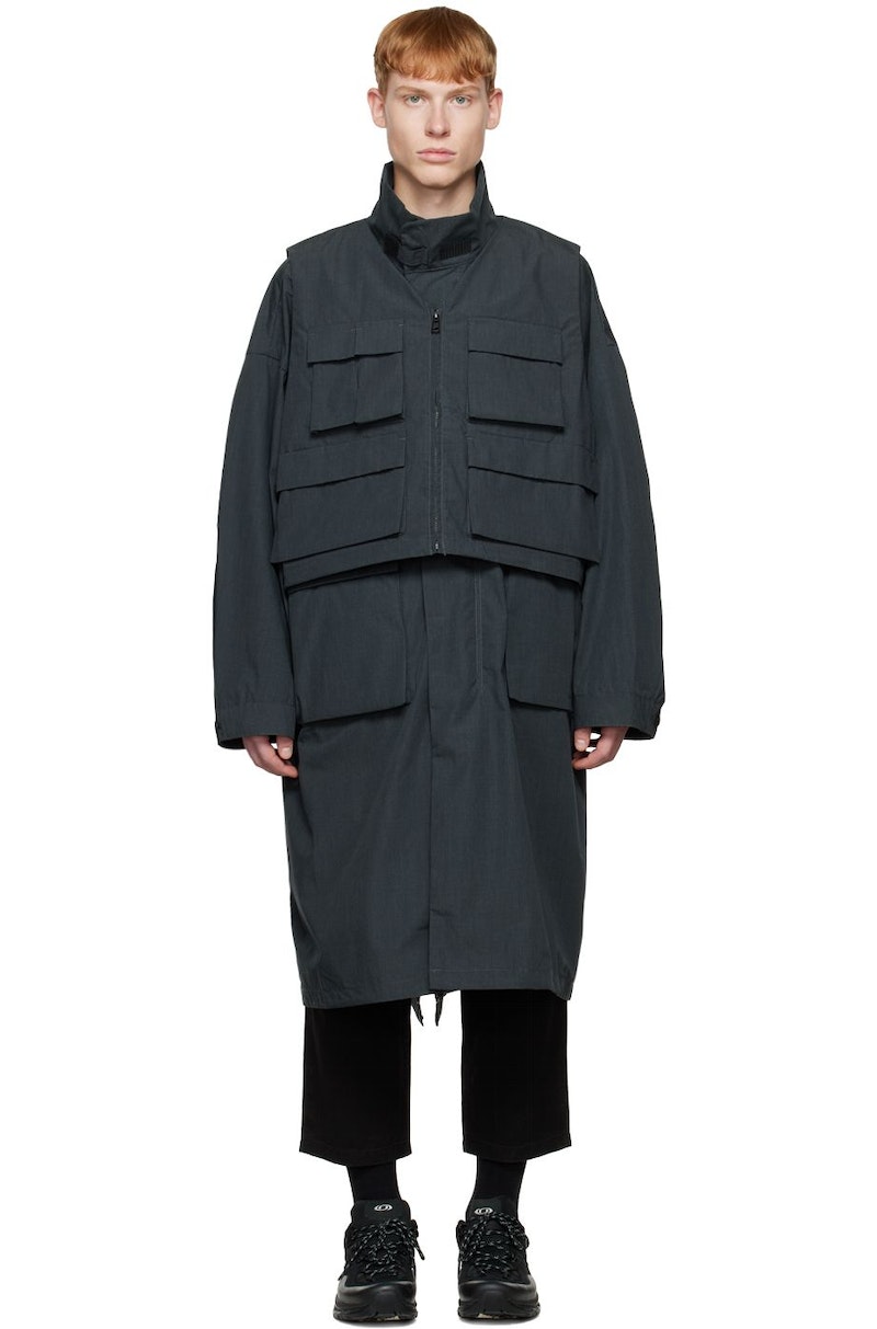 Gramicci Gray F CE Edition Layered Coat - CHARCOAL | Garmentory