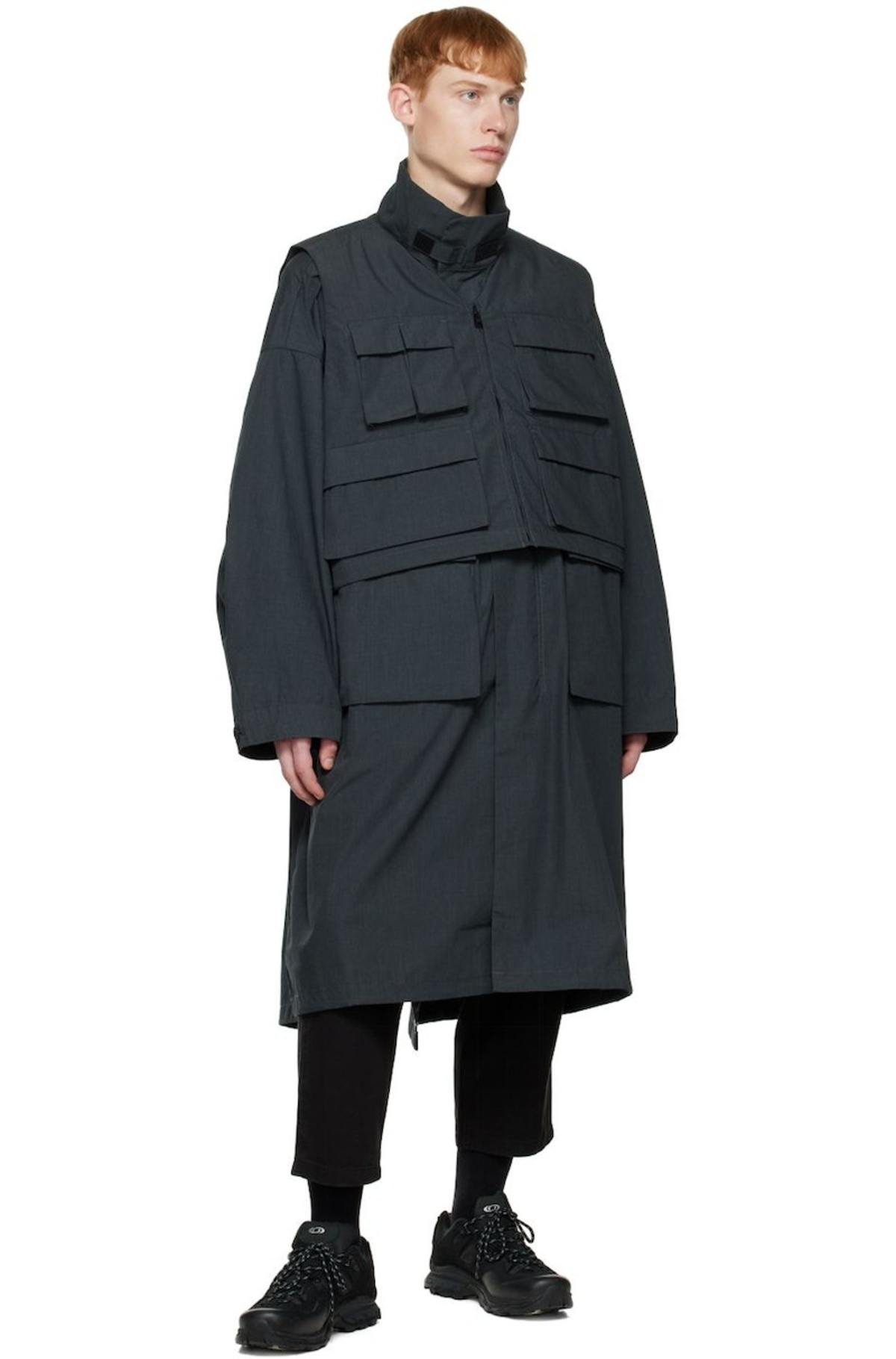 Gramicci Gray F CE Edition Layered Coat - CHARCOAL | Garmentory