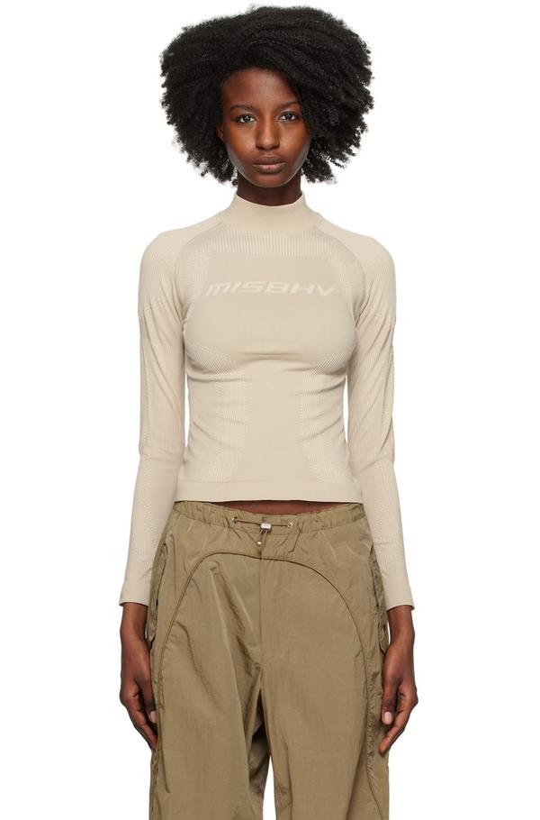 MISBHV カーキ　トップス MISBHV Active Long Sleeve Top - Beige | Garmentory