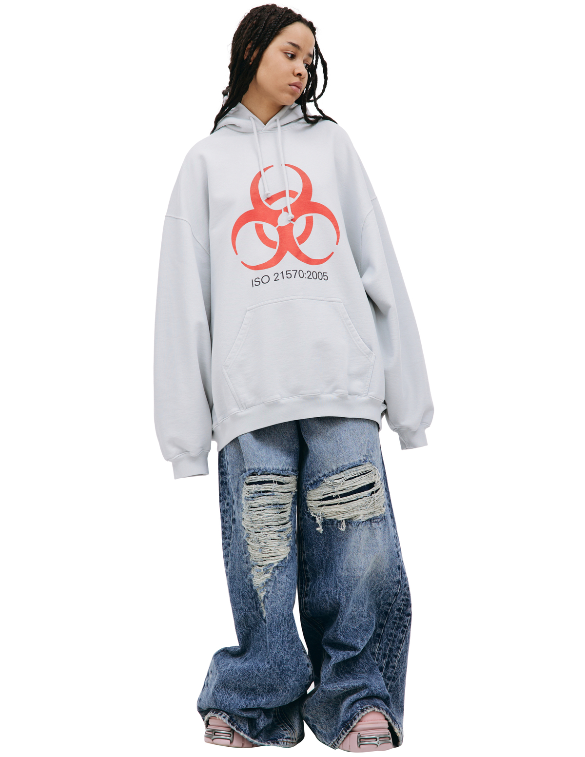 パーカー VETEMENTS oversized printed hoodie Vetements Oversized hoodie with print - Blue | Garmentory