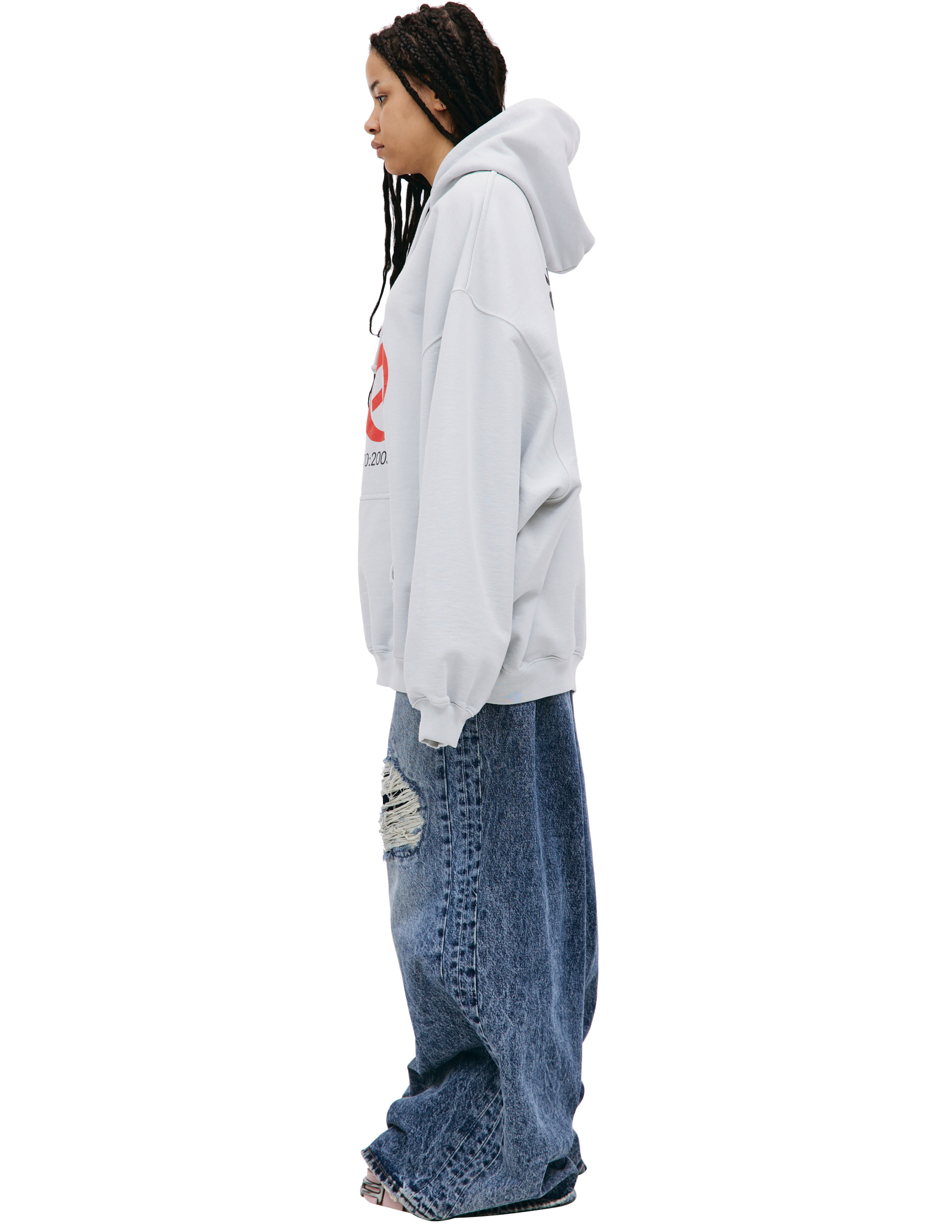 Vetements Oversized hoodie with print - Blue | Garmentory