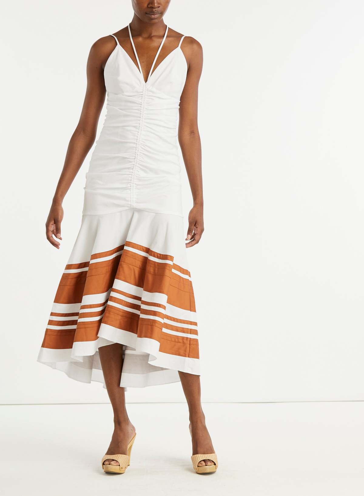 Veronica Beard FITZ DRESS - WHITE/GOLDEN SAND - Image 1 of 4