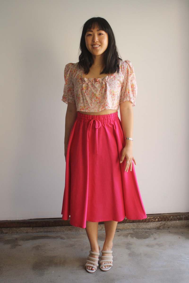 Myrtle Cindy Crop Blouse - Carnation