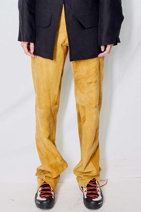 Gabriela Coll Garments Leather No.214 Slit Trousers - Ochre