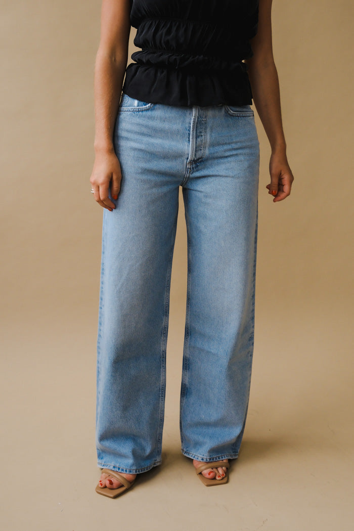 パンツ AGOLDE LOW RISE BAGGY VOID AGOLDE Low Rise Baggy in Void | FWRD