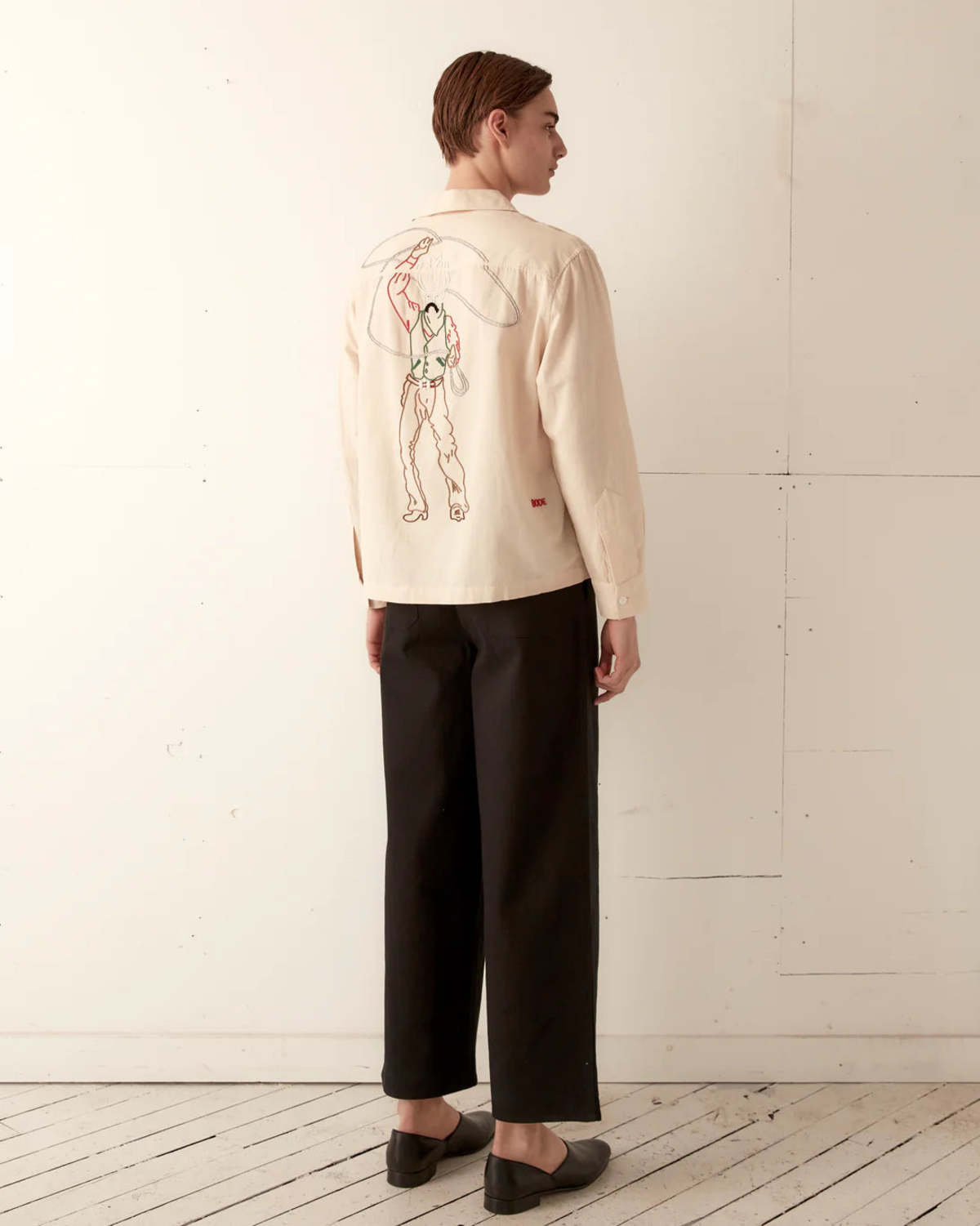 BODE Beaded Buckaroo Long Sleeve Shirt - White/Multi | Garmentory