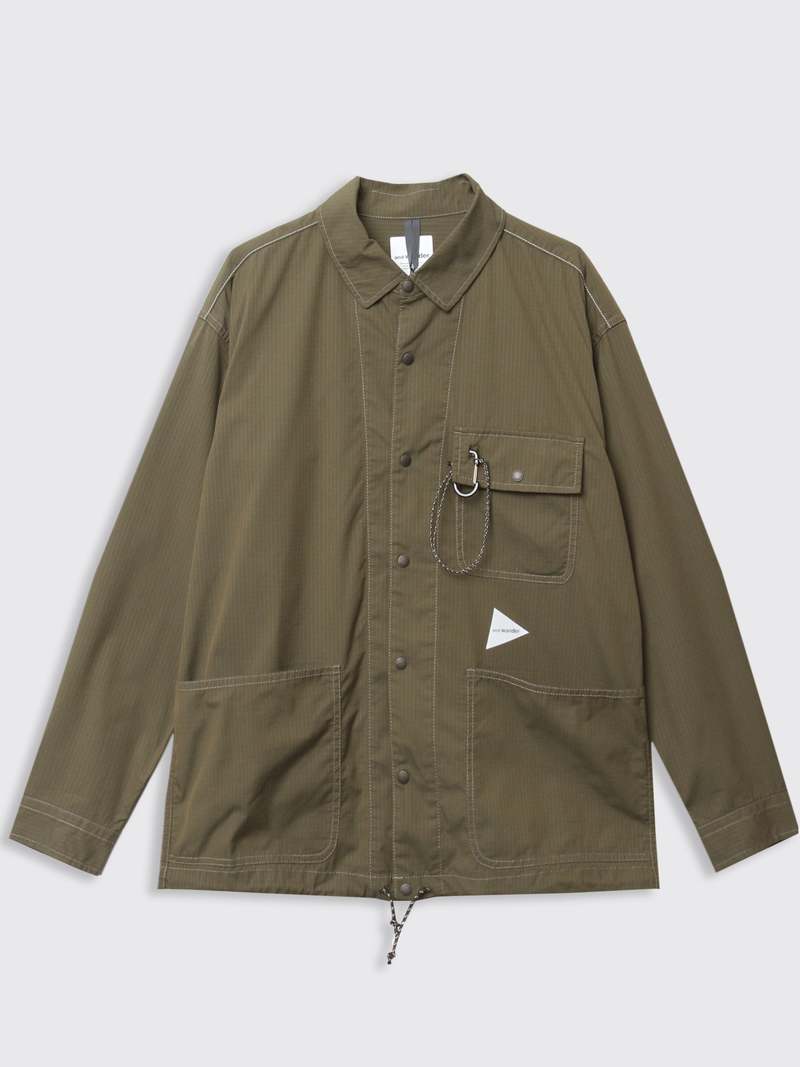 and wander Dry Rip Shirt Jacket - Khaki | Garmentory