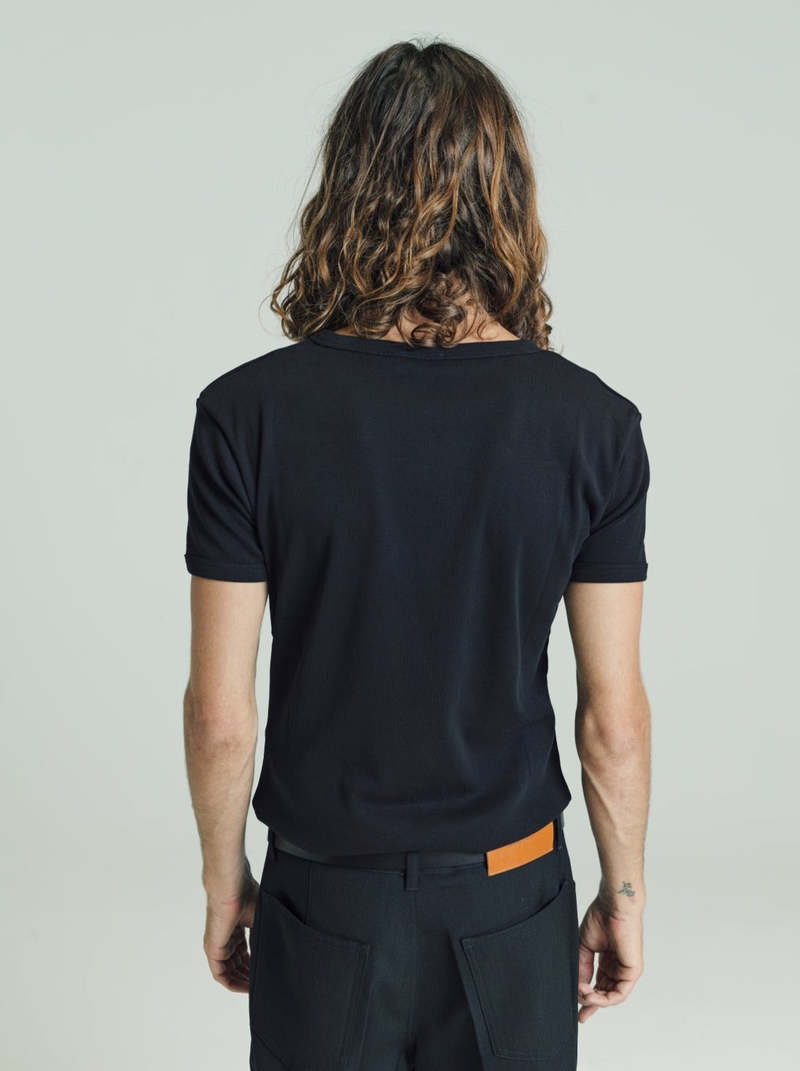 SECOND/LAYER Ribbed Swayze Tee - Black | Garmentory 