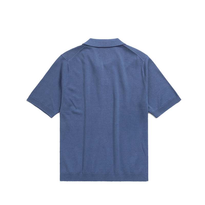 Norse Projects Leif Cotton Linen Polo - CALCITE BLUE